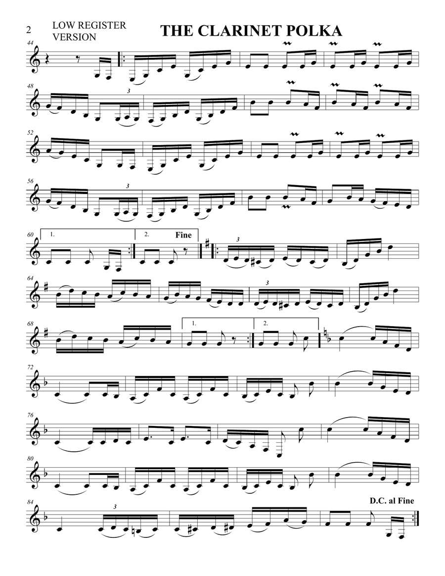 THE CLARINET POLKA Clarinet Solo scores gallery preview page 3