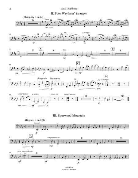 Three Appalachian Songs - Bass Trombone