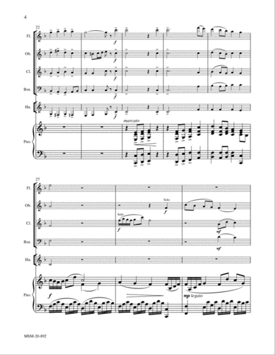 Rejoice, Ye Pure in Heart: Woodwind Quintet and Piano Woodwind Quintet scores gallery preview page 4