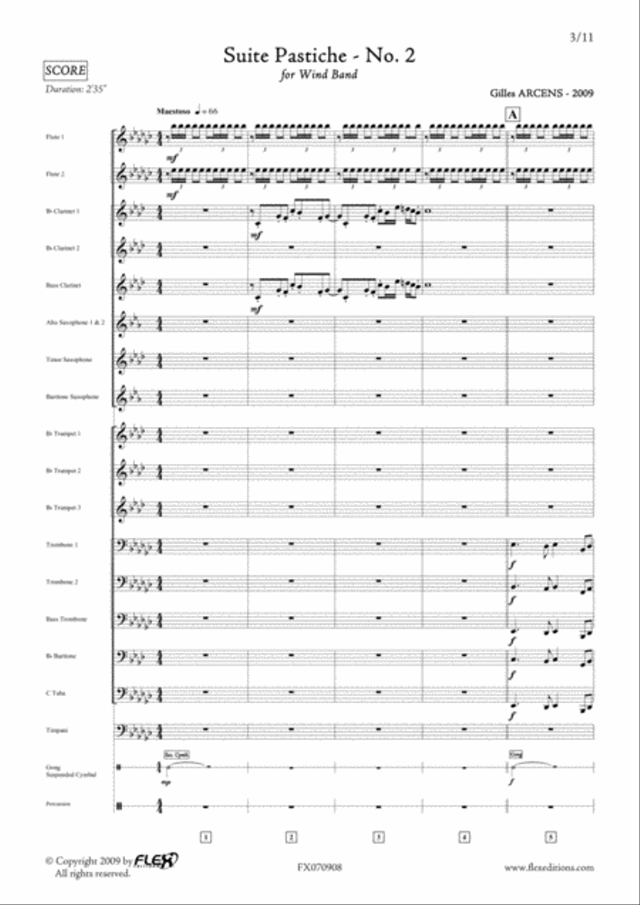 Suite Pastiche: No. 2 Concert Band scores gallery preview page 3