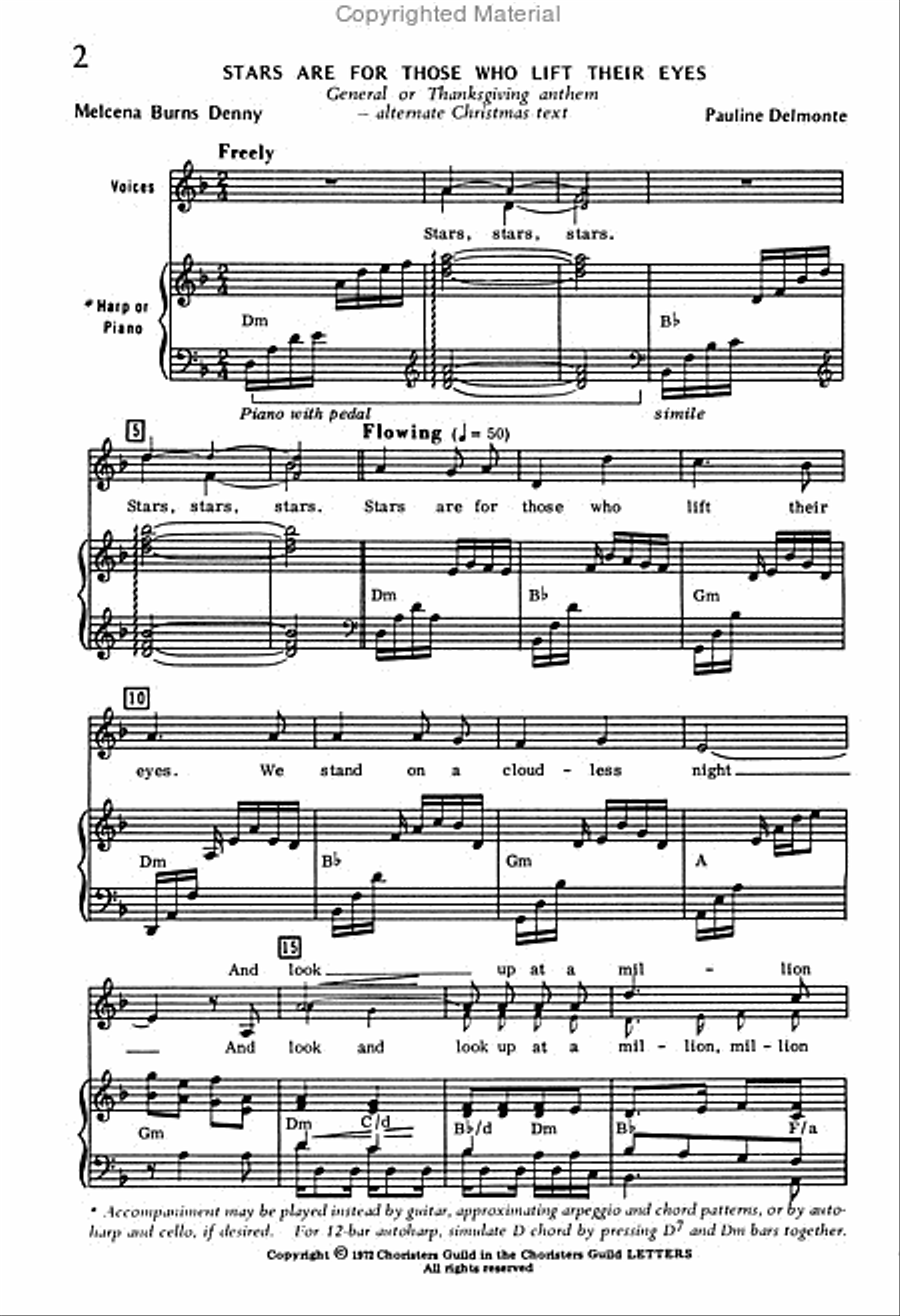Stars Are for Those Who Lift Their Eyes Unison Choir scores gallery preview page 2