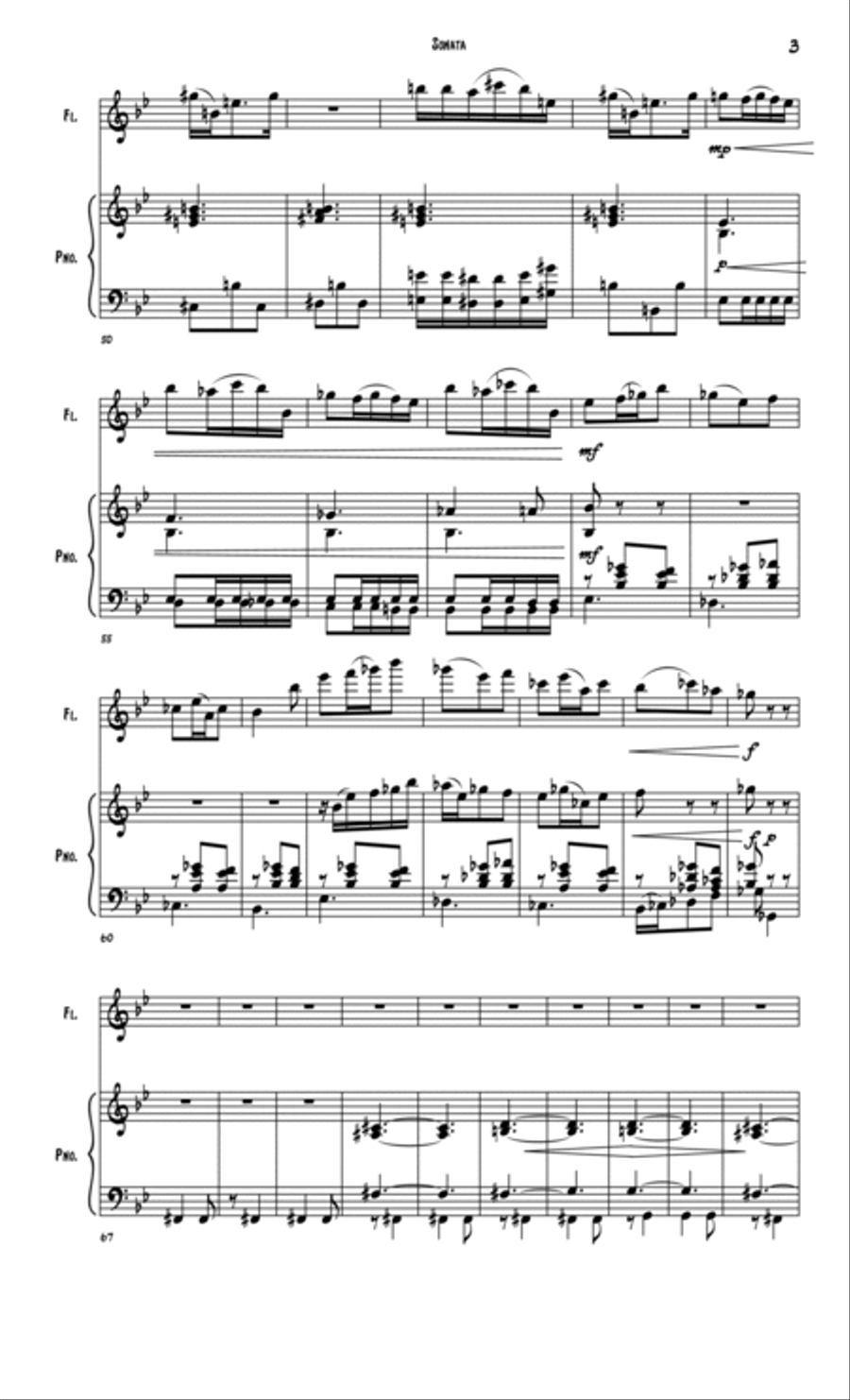Sonata no.1 - for Flute and Piano (2015) Flute Solo scores gallery preview page 4