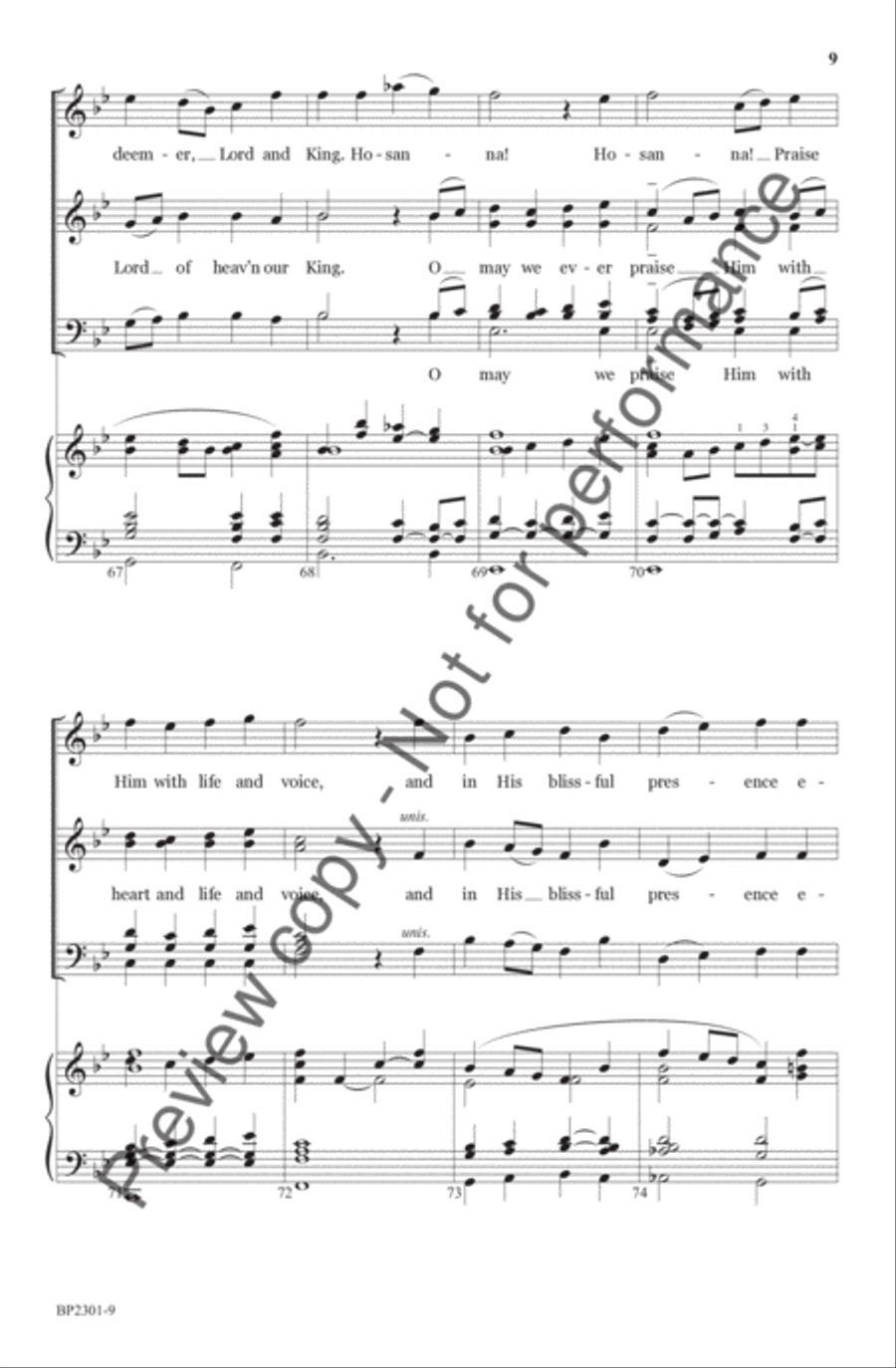 Hosanna, Loud Hosanna 4-Part scores gallery preview page 10