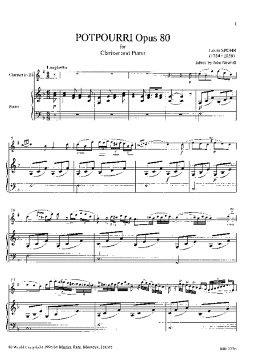 Potpourri Op. 80 Clarinet Solo scores gallery preview page 2