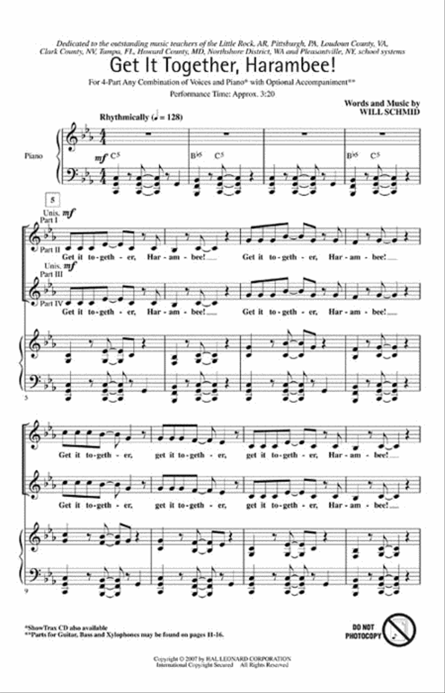Get It Together, Harambee! 4-Part scores gallery preview page 2