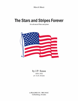 Stars and Stripes Forever! for flute (piccolo) and piano (Advanced/D Major)