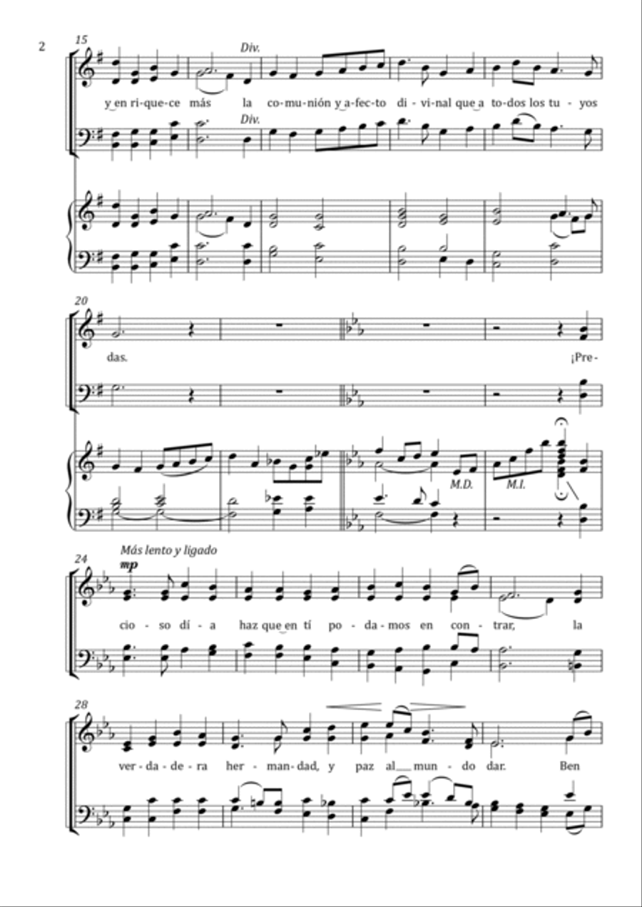 Oh dulce día de la madre SATB 4-Part scores gallery preview page 2