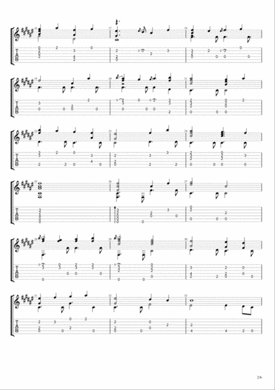 O’ Come All Ye Faithful - Fingerstyle Guitar Fingerpicking Guitar scores gallery preview page 2