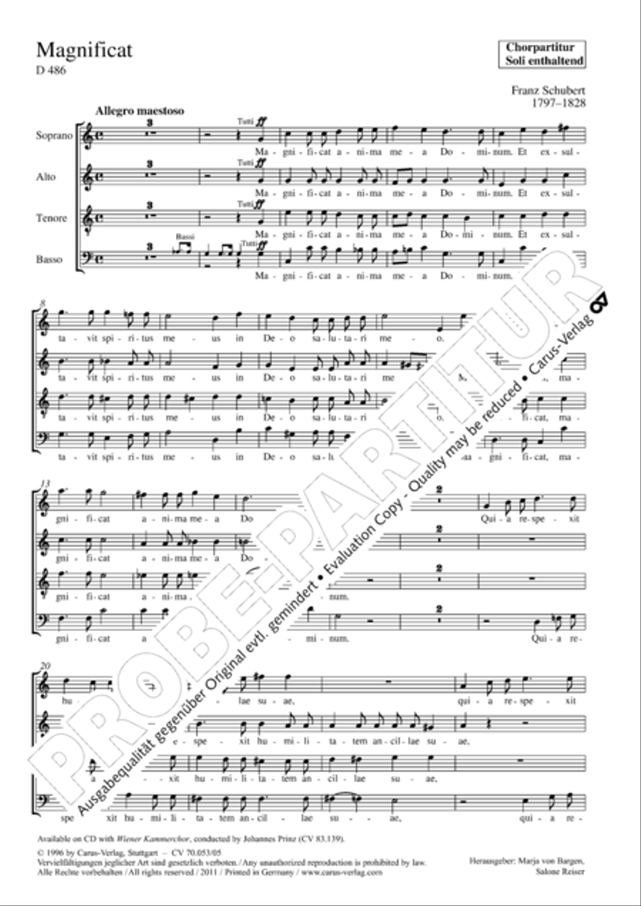 Magnificat in C major 4-Part scores gallery preview page 2