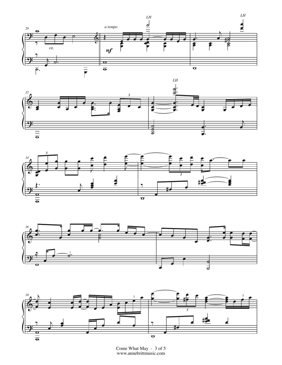 Come What May Piano Solo scores gallery preview page 3