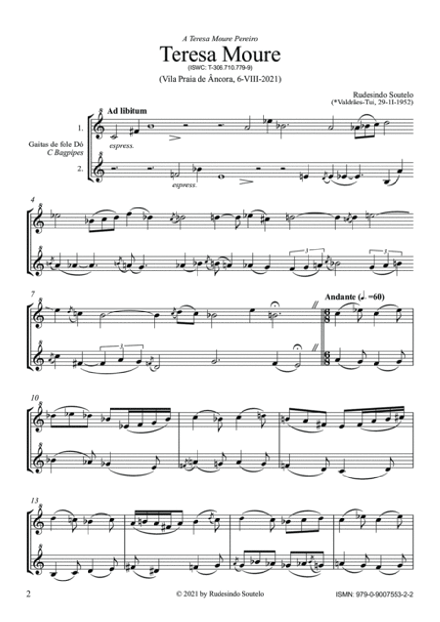 Teresa Moure (Bagpipes Duo) Bagpipe scores gallery preview page 2