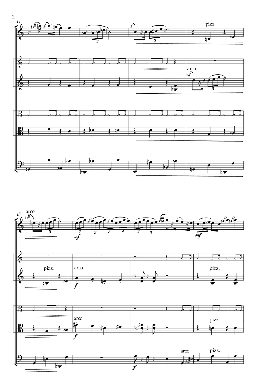 Promenade (Walking The Dog) String Quartet scores gallery preview page 2