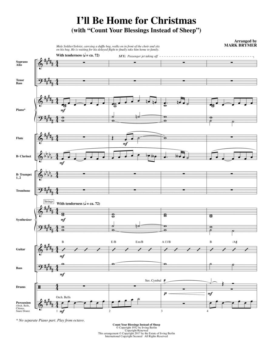 I'll Be Home for Christmas - Full Score Choir scores gallery preview page 1