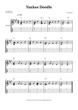 Yankee Doodle - Fingerstyle Ukulele (with TAB and Chords)