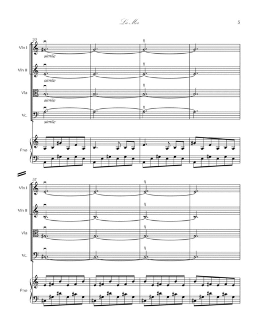 13. La Mer Piano Quintet 13. La Mer Piano Quintet Piano Quintet scores gallery preview page 5