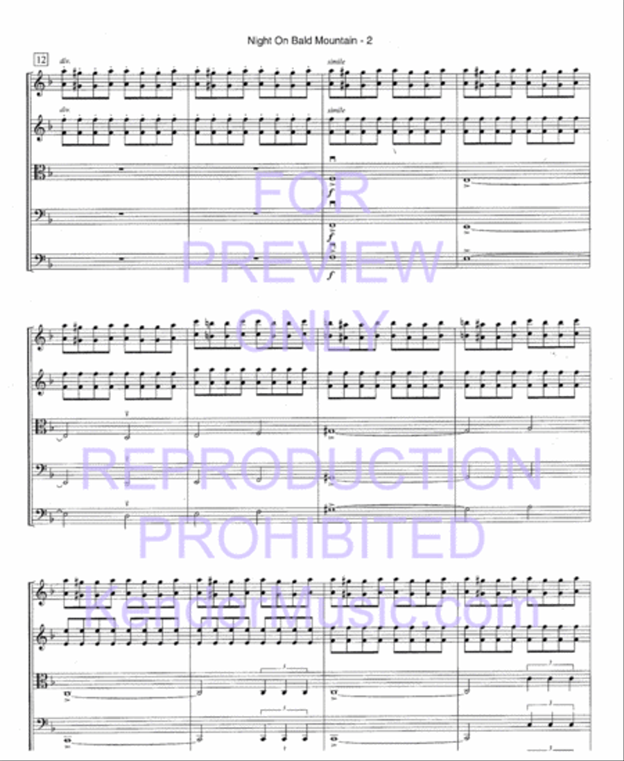 Night On Bald Mountain (Full Score) String Orchestra scores gallery preview page 5