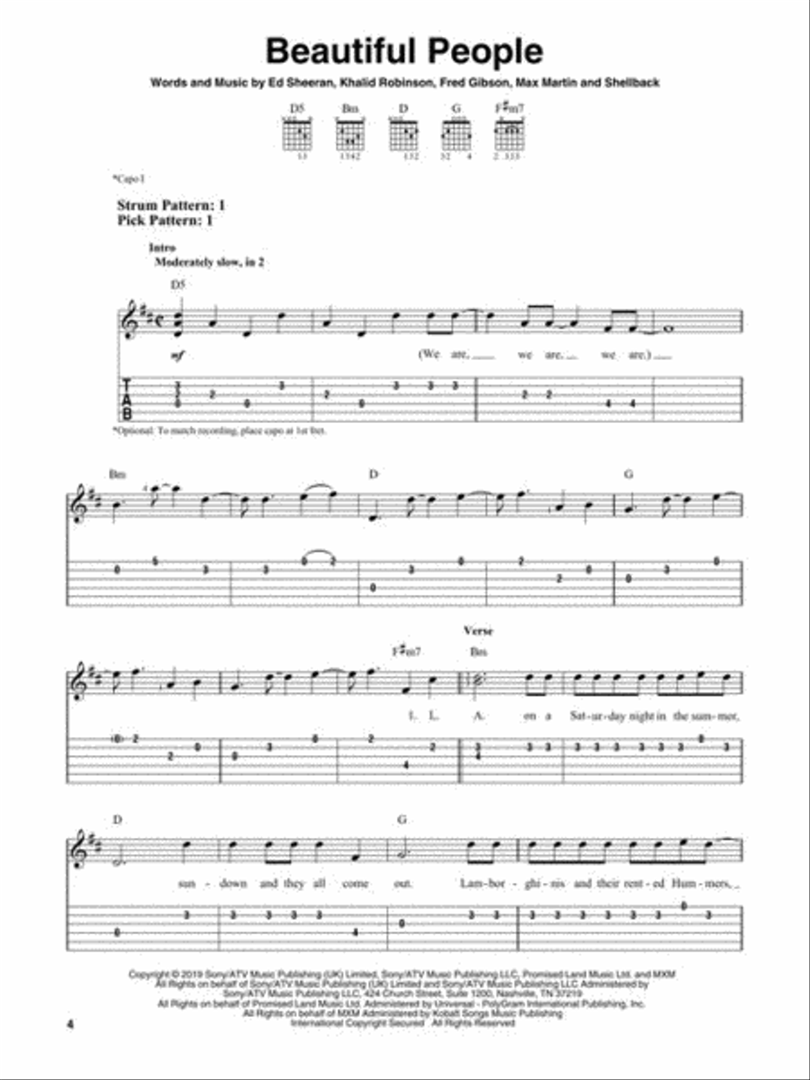Chart Hits of 2019-2020 for Easy Guitar Electric Guitar scores gallery preview page 4