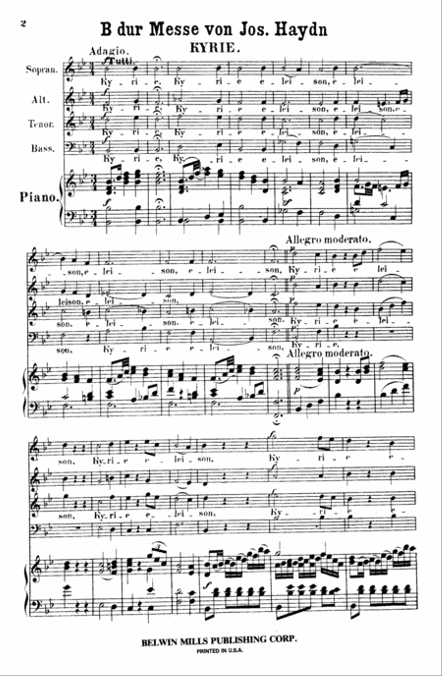 Missa Solemnis in B-flat Major (Heiligmesse) 4-Part scores gallery preview page 3