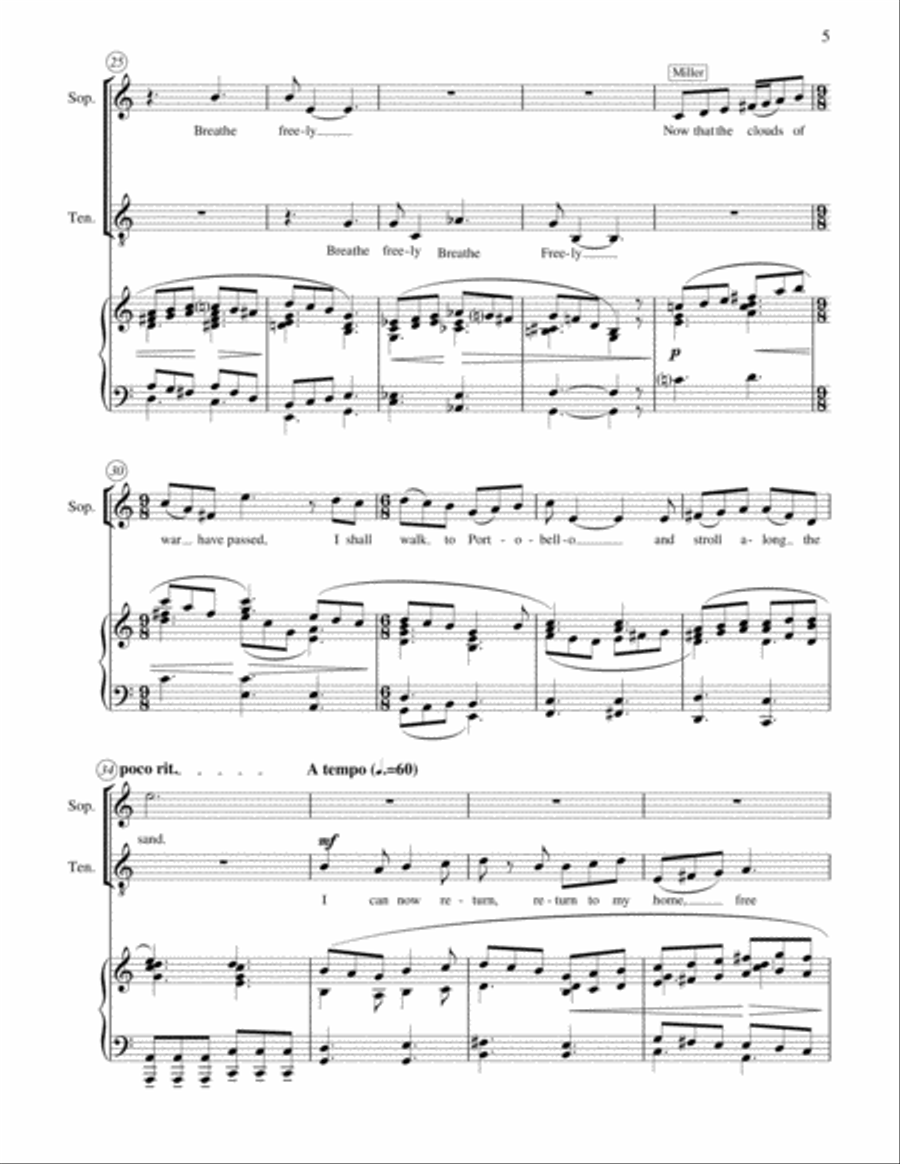 Breathe Freely (song from the opera Breathe Freely Piano scores gallery preview page 5