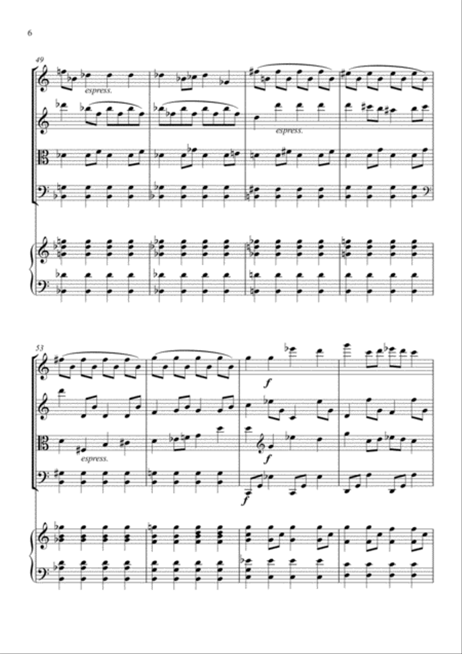 Elegiac Concertino for Harp and String Quartet Chamber Orchestra scores gallery preview page 6