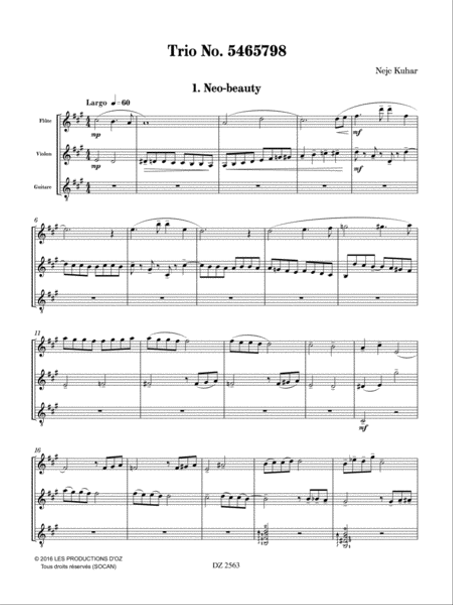 Trio No. 5465798 Flute scores gallery preview page 3