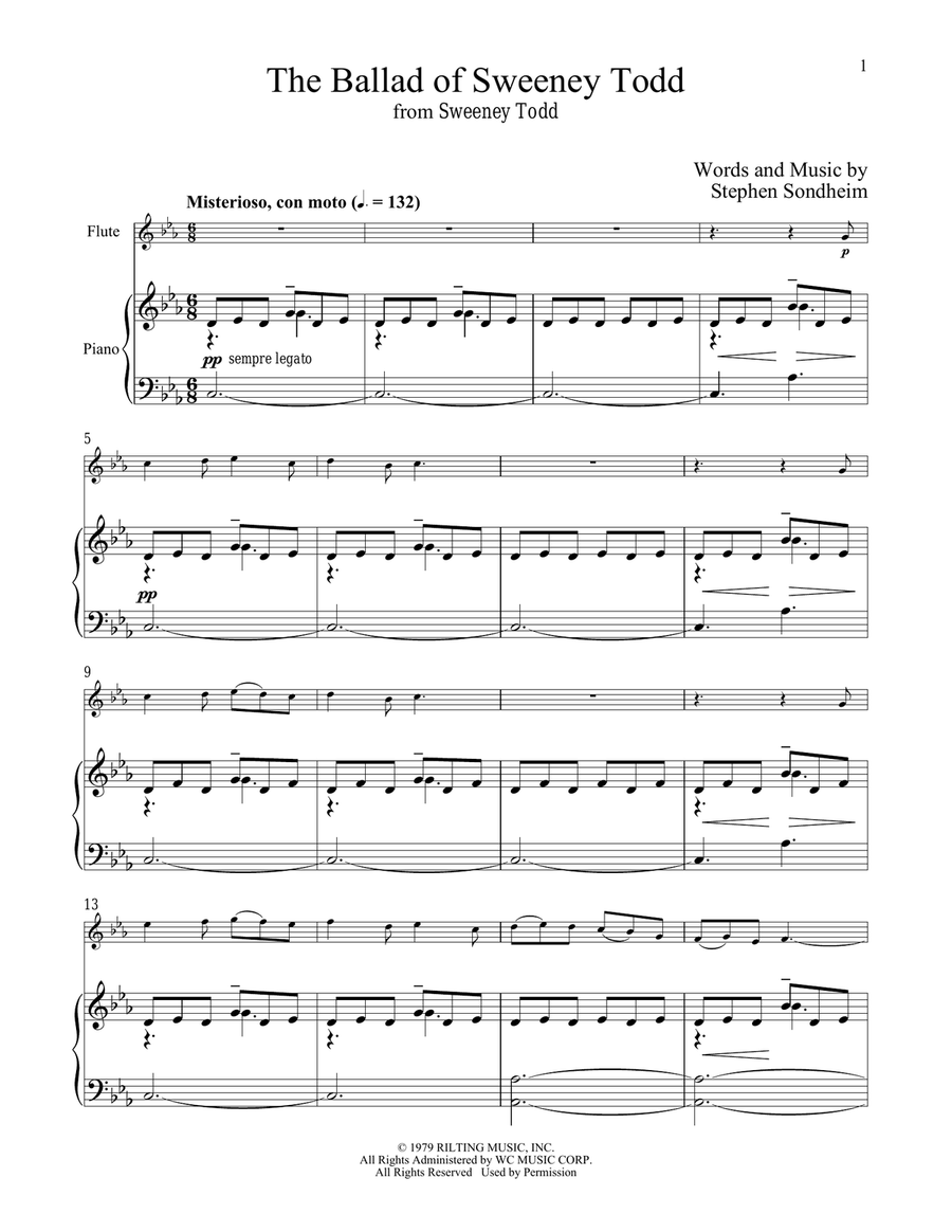 The Ballad Of Sweeney Todd (from Sweeney Todd) Flute Solo scores gallery preview page 1