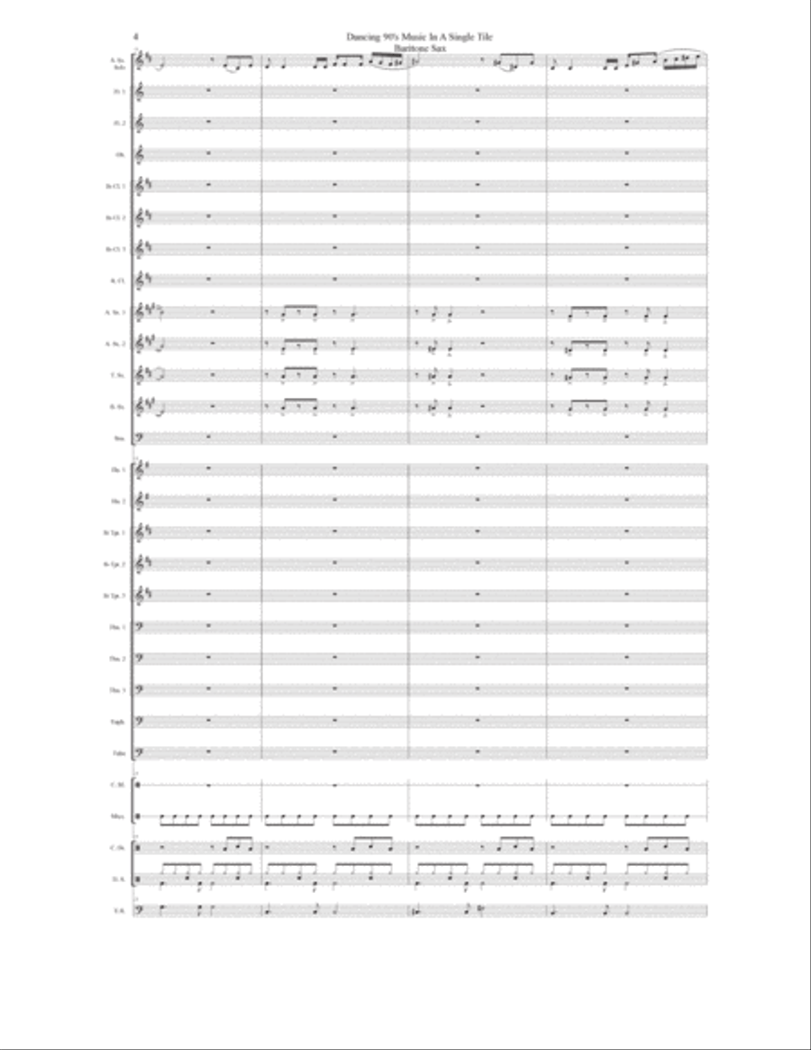 Dancing 90’s Music In A Single Tile Concert Band scores gallery preview page 5