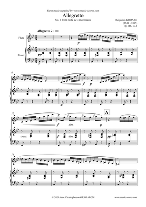 Book cover for Godard - Allegretto - No.1 from Op. 116 Suite de 3 Morceaux - Flute