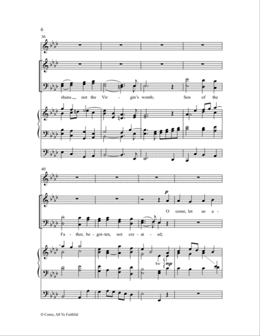 O Come, All Ye Faithful Choir scores gallery preview page 6