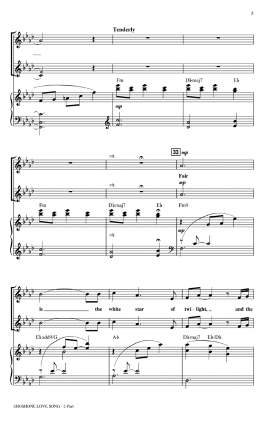 Shoshone Love Song (The Heart's Friend) 2-Part scores gallery preview page 4