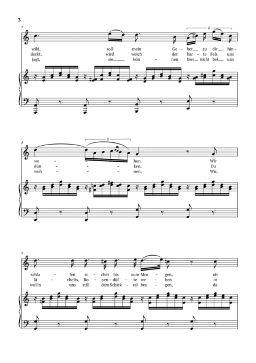 Ave Maria (Schubert) in C-Dur - Klavier und Stimme - Songtexte auf Deutsch Voice scores gallery preview page 3
