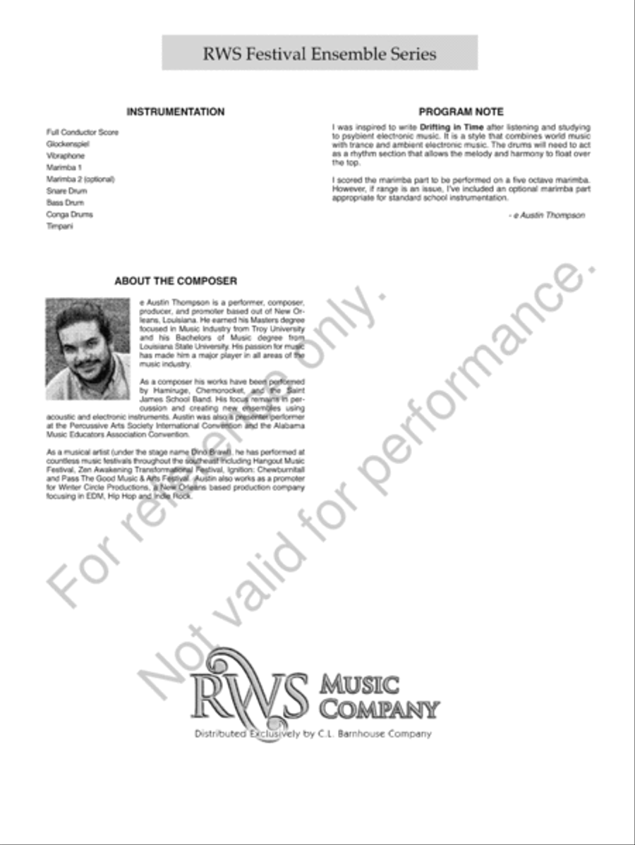 Drifting in Time Percussion Ensemble scores gallery preview page 3