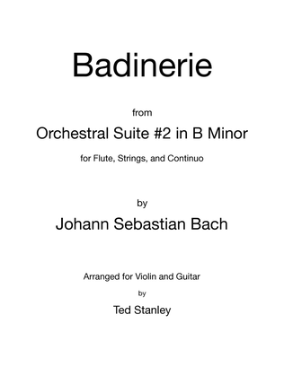Book cover for Badinerie (arr. for violin and guitar)