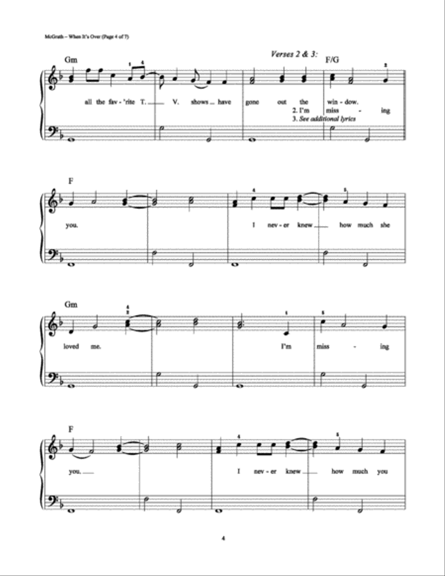 When It's Over Easy Piano scores gallery preview page 4