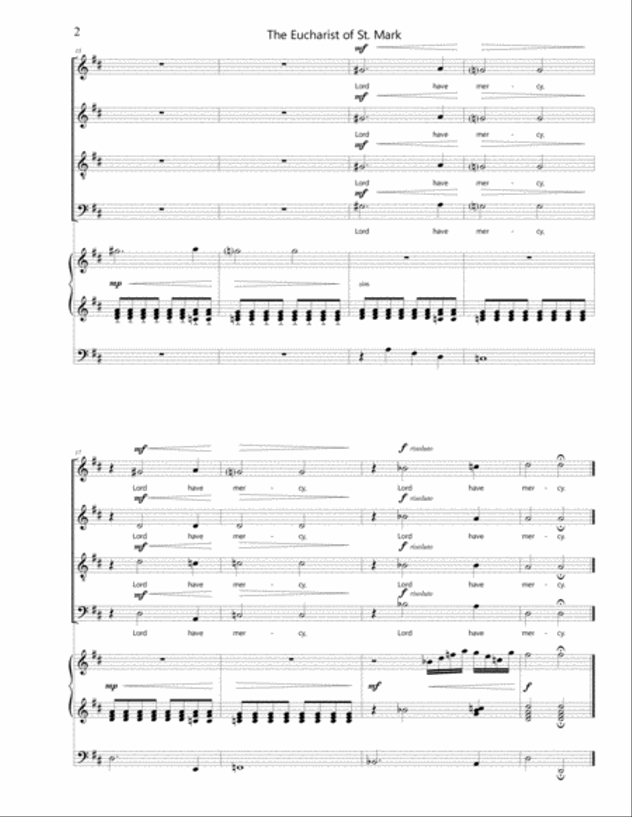 Eucharist of St. Mark Eucharist of St. Mark 4-Part scores gallery preview page 2