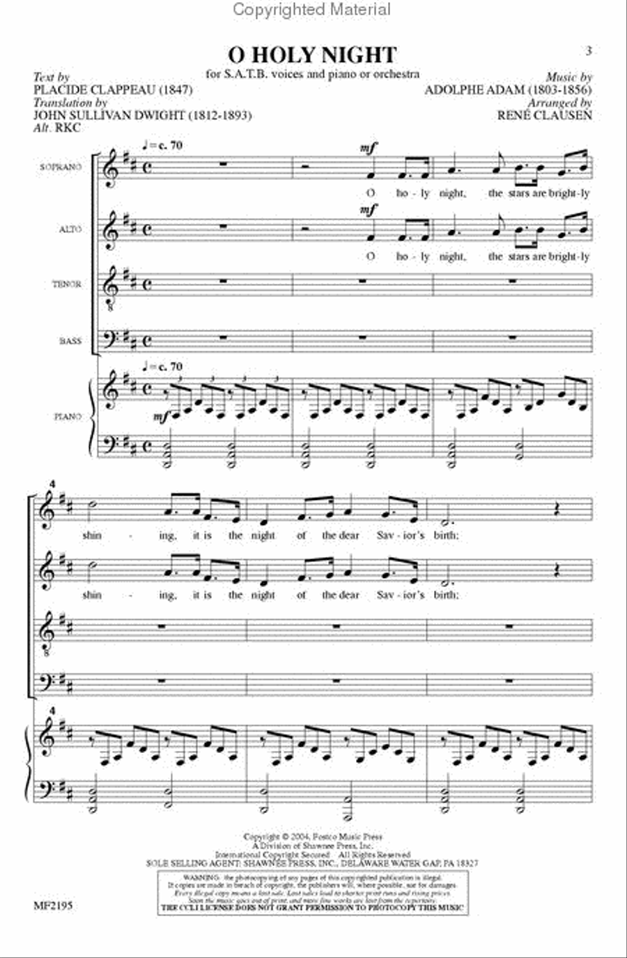 O Holy Night 4-Part scores gallery preview page 2