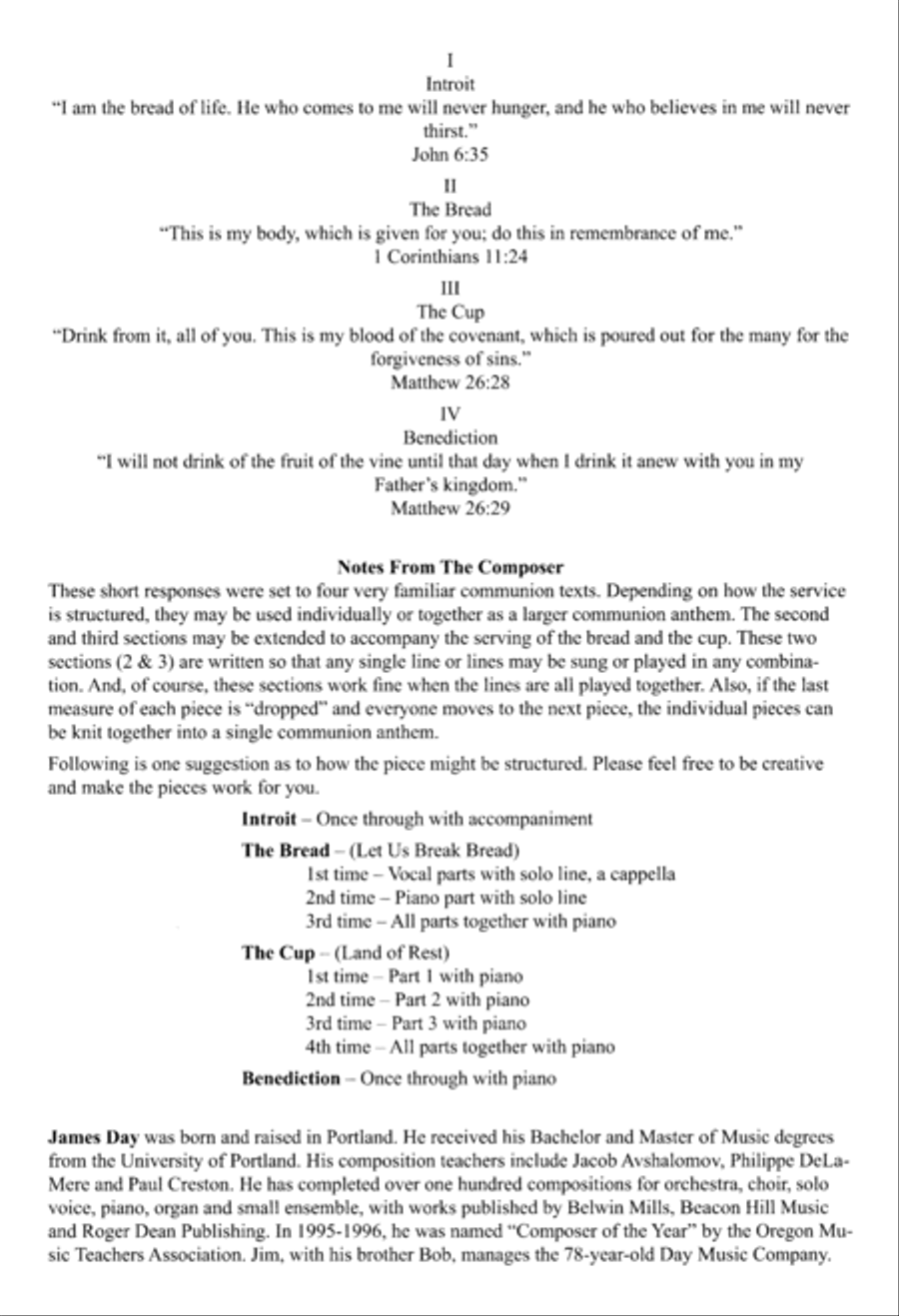 Four Communion Responses 4-Part scores gallery preview page 2