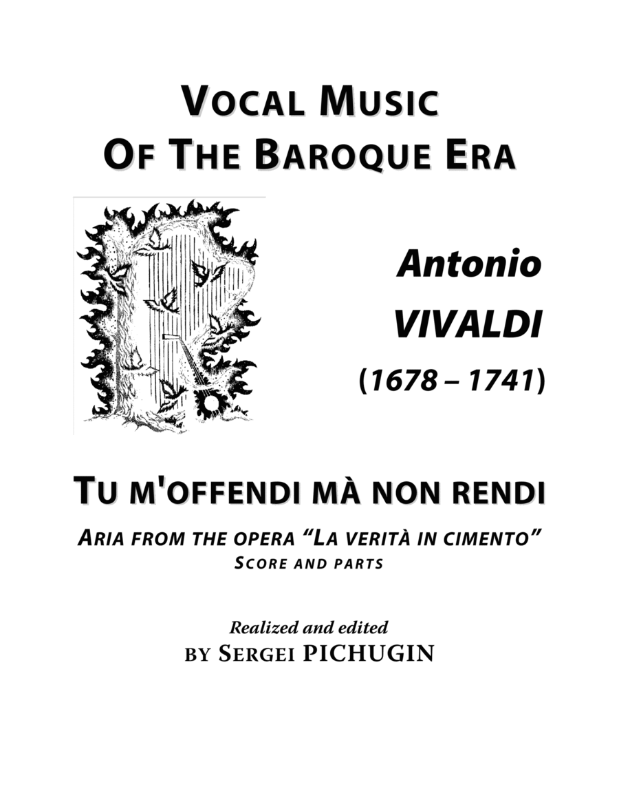 VIVALDI Antonio: Tu m'offendi mà non rendi, aria from the opera La verità in cimento, score and pa Small Ensemble scores gallery preview page 1
