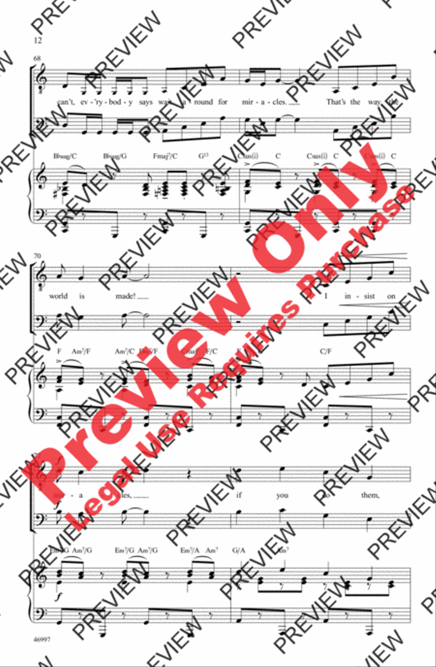 Everybody Says Don't Men's Choir scores gallery preview page 12