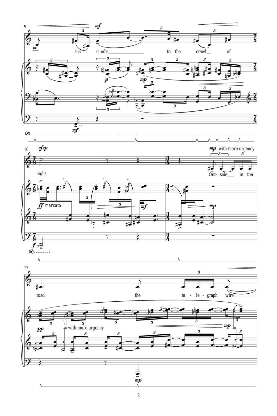 Nobody Comes (for low voice and piano) Piano, Vocal scores gallery preview page 2