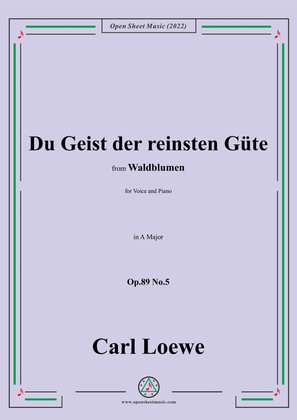 Book cover for Loewe-Du Geist der reinsten Güte,Op.89 No.5,in A Major