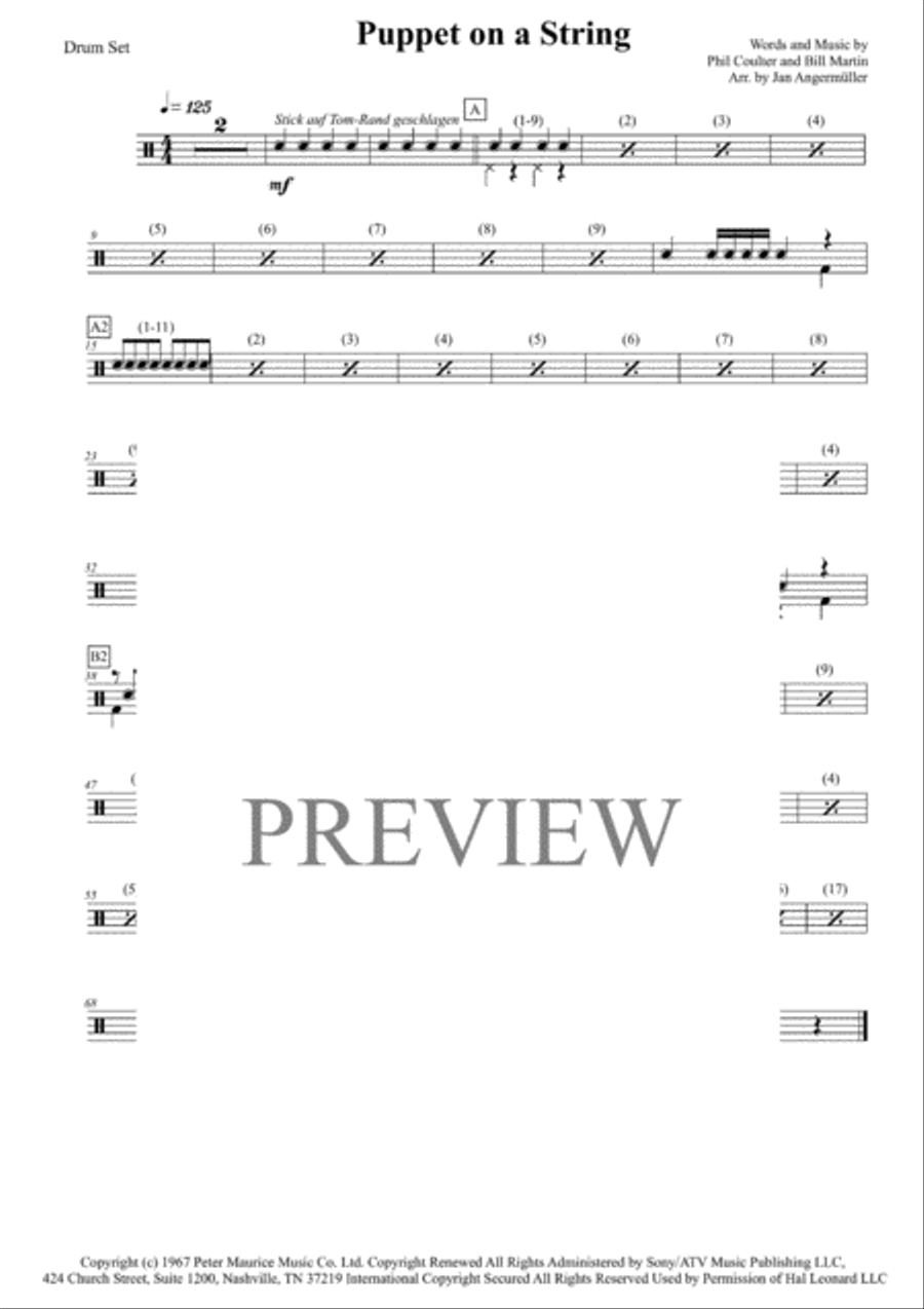 Puppet On A String Puppet On A String Score scores gallery preview page 1