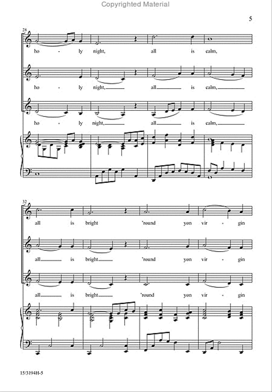 All Through the Still, Silent Night SSA scores gallery preview page 5