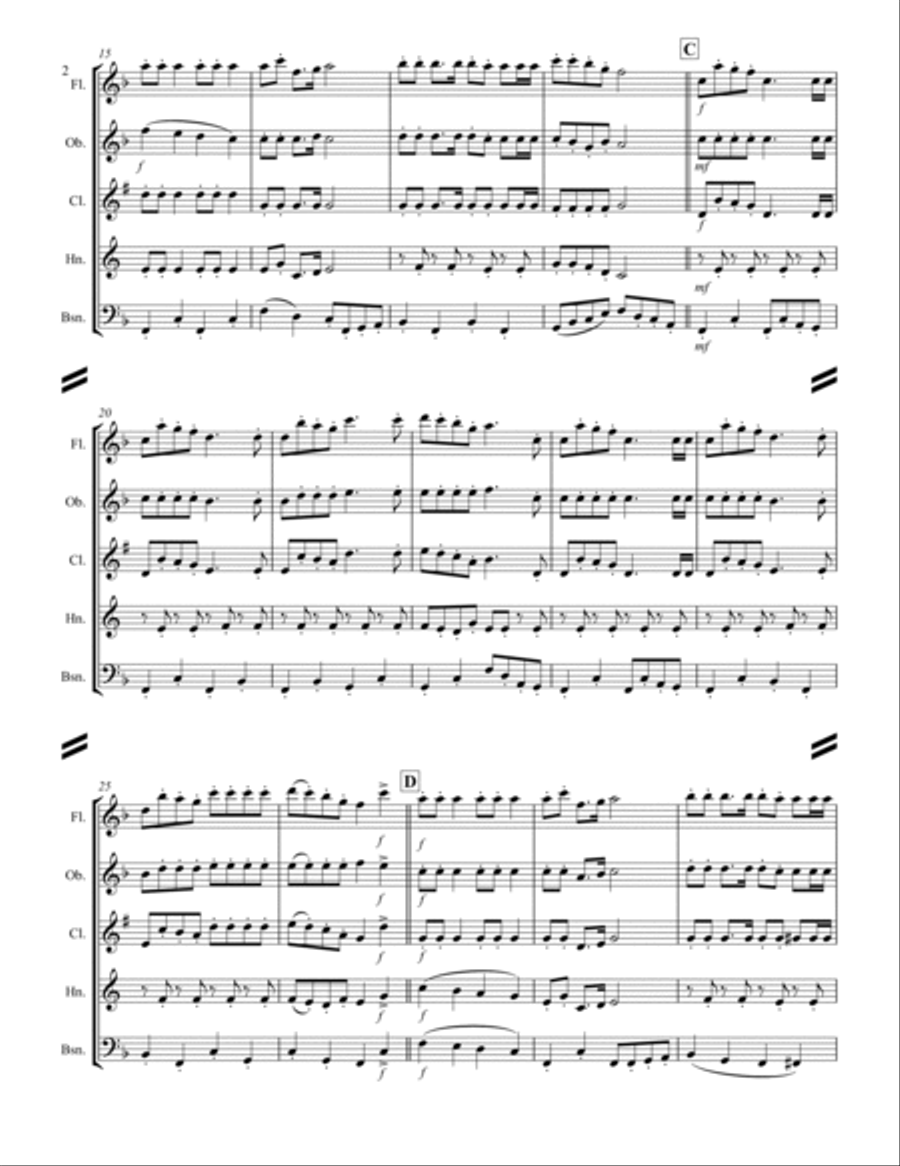 20 Traditional Christmas Carols Volume II (for Woodwind Quintet) Woodwind Quintet scores gallery preview page 3