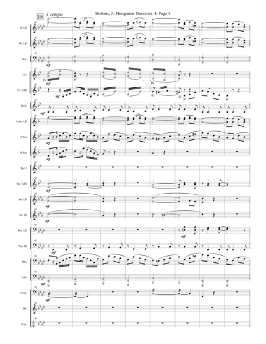 Hungarian Dance no. 4 - Score Concert Band scores gallery preview page 3