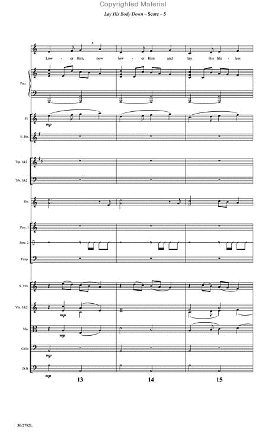 Lay His Body Down - Orchestral Score and CD with Printable Parts Choir scores gallery preview page 6