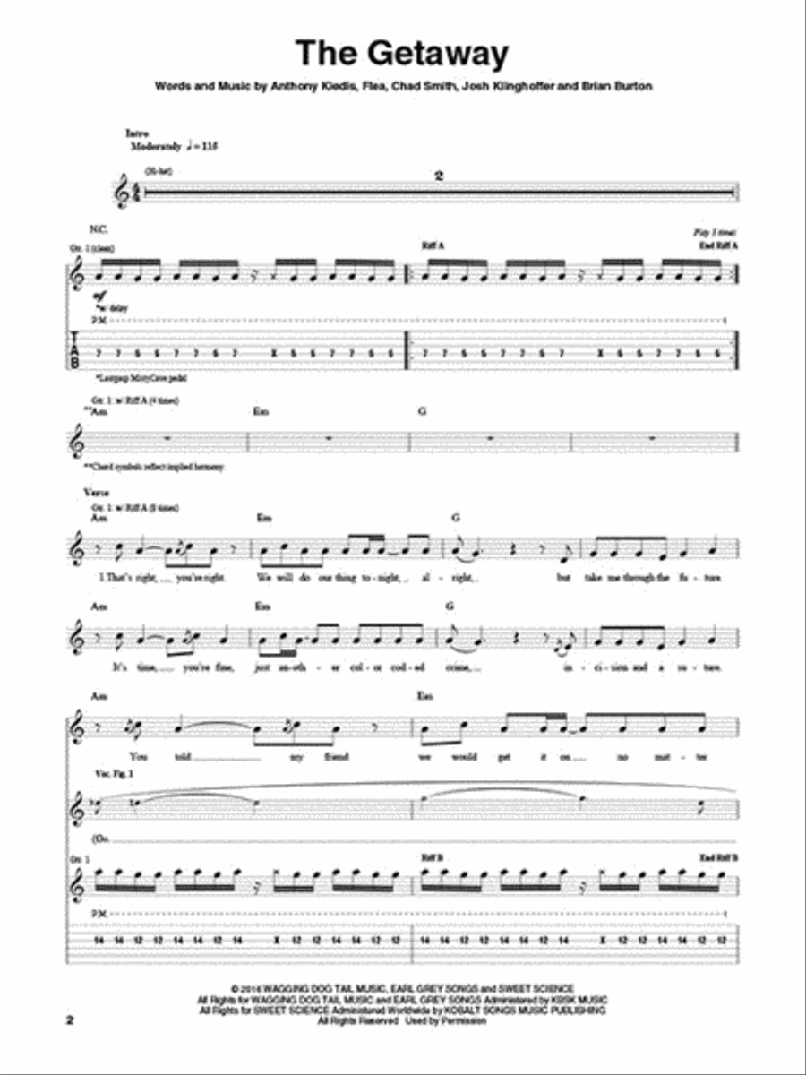 Red Hot Chili Peppers - The Getaway Electric Guitar scores gallery preview page 3