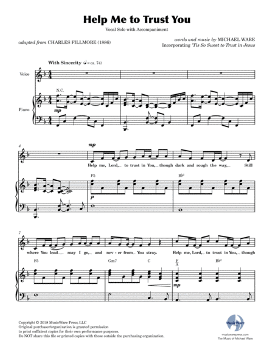 Help Me to Trust You Voice scores gallery preview page 2