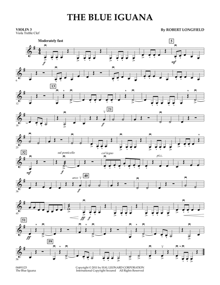 The Blue Iguana - Violin 3 (Viola Treble Clef)