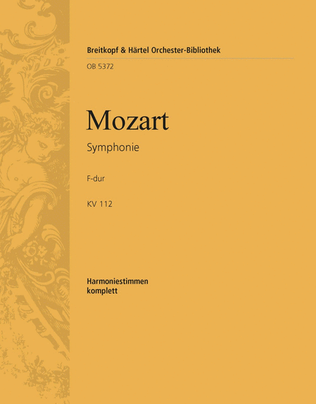 Book cover for Symphony [No. 13] in F major K. 112